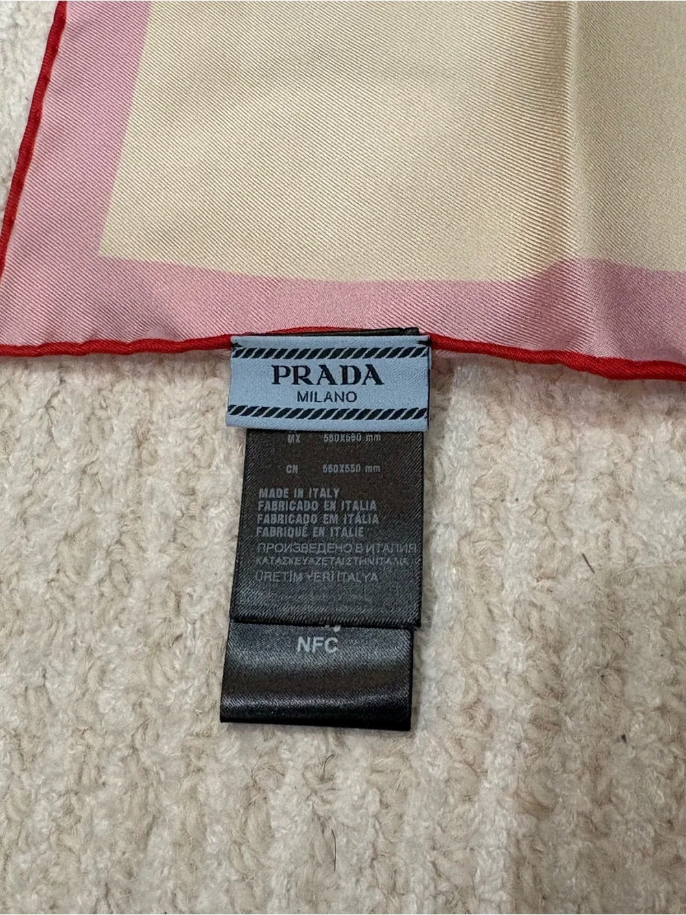 NWT Prada Silk Scarf Pink